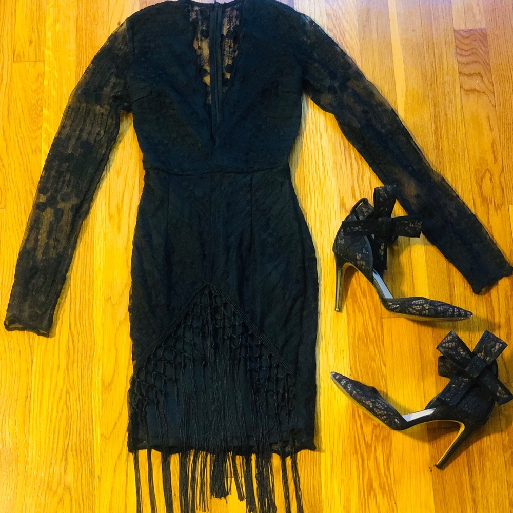 Black fringe dress
